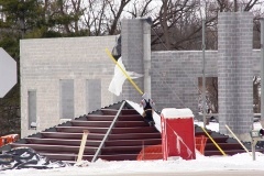 Structural steel roof at Two Wheel Tango