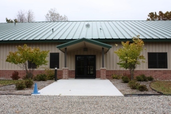 Side entrance to the new dining hall