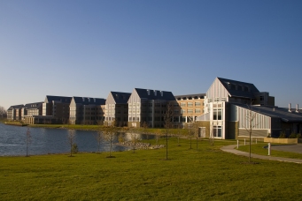 view of Visteon Village along the waterfront looking west